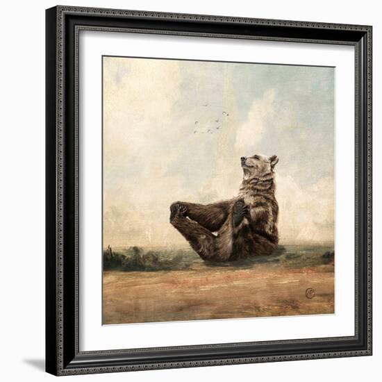 Yo, The Yoga Bear-Paula Belle Flores-Framed Art Print