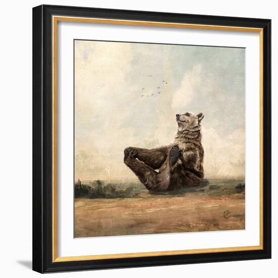 Yo, The Yoga Bear-Paula Belle Flores-Framed Art Print