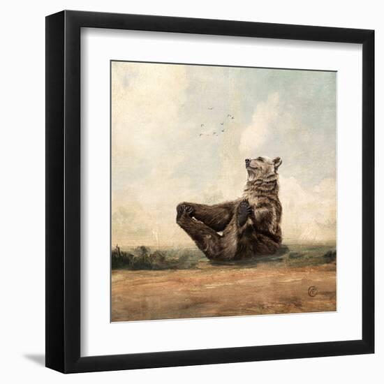 Yo, The Yoga Bear-Paula Belle Flores-Framed Art Print