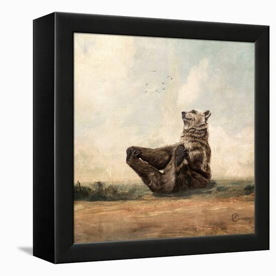 Yo, The Yoga Bear-Paula Belle Flores-Framed Stretched Canvas