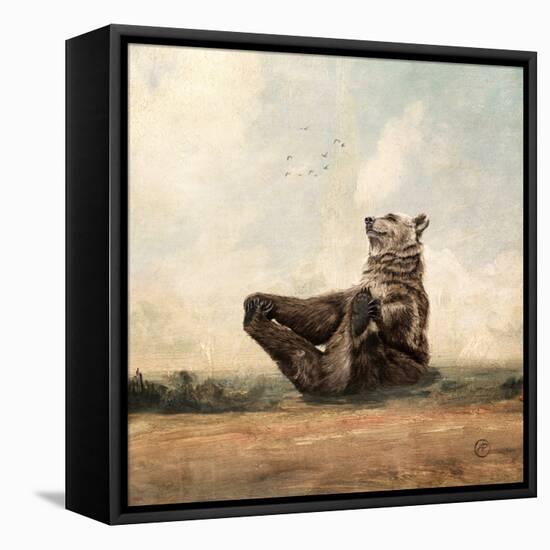Yo, The Yoga Bear-Paula Belle Flores-Framed Stretched Canvas