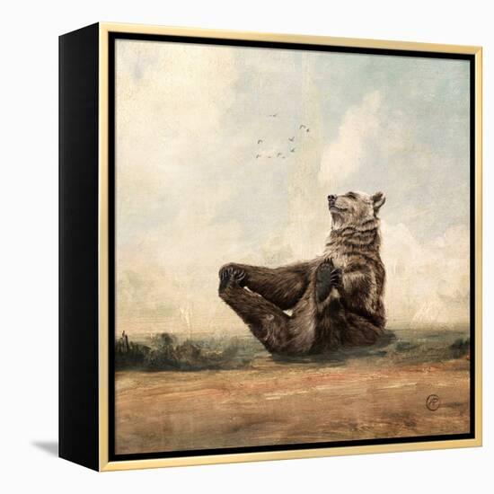 Yo, The Yoga Bear-Paula Belle Flores-Framed Stretched Canvas