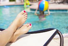 Beautiful Feet and Toes by the Swimming Pool-yobro-Photographic Print