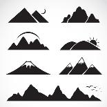 Set of Mountain Icons-yod67-Framed Art Print