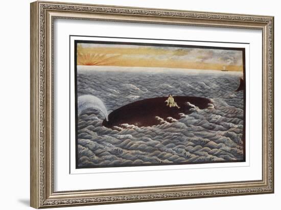 Yoda Emon a Fisherman is Saved from the Sea by a Whale in Thanks for-R. Gordon Smith-Framed Art Print