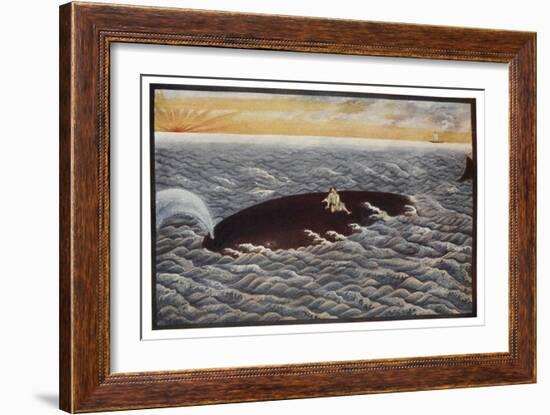 Yoda Emon a Fisherman is Saved from the Sea by a Whale in Thanks for-R. Gordon Smith-Framed Art Print