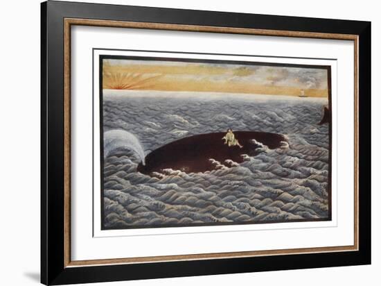 Yoda Emon a Fisherman is Saved from the Sea by a Whale in Thanks for-R. Gordon Smith-Framed Art Print