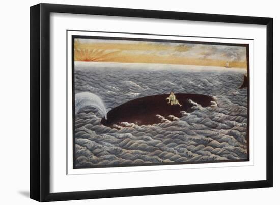 Yoda Emon a Fisherman is Saved from the Sea by a Whale in Thanks for-R. Gordon Smith-Framed Art Print