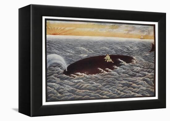 Yoda Emon a Fisherman is Saved from the Sea by a Whale in Thanks for-R. Gordon Smith-Framed Stretched Canvas