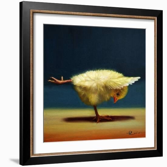 Yoga Chick Balancing Beam-Lucia Heffernan-Framed Art Print