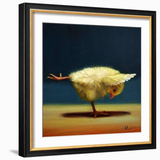 Yoga Chick Balancing Beam-Lucia Heffernan-Framed Art Print