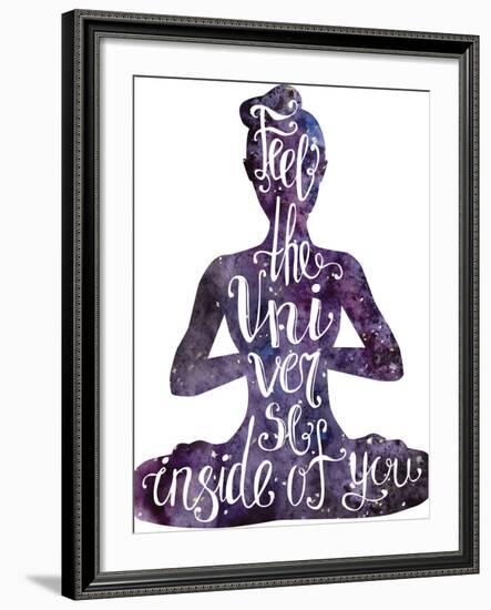 Yoga Letteing with Space Texture-Natalia An-Framed Premium Giclee Print