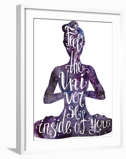 Yoga Letteing with Space Texture-Natalia An-Framed Premium Giclee Print