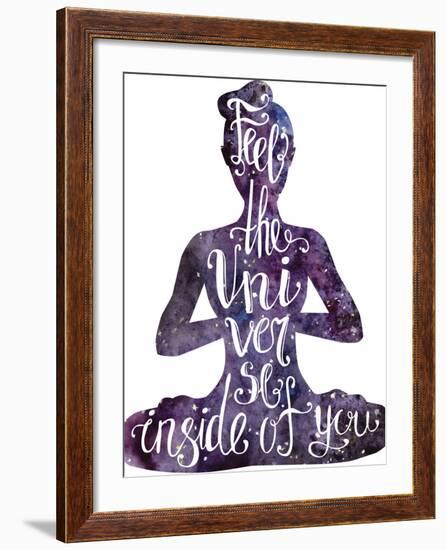 Yoga Letteing with Space Texture-Natalia An-Framed Premium Giclee Print