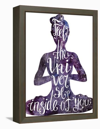 Yoga Letteing with Space Texture-Natalia An-Framed Stretched Canvas