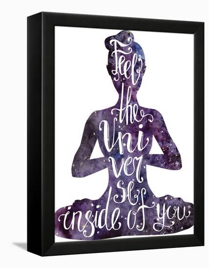 Yoga Letteing with Space Texture-Natalia An-Framed Stretched Canvas