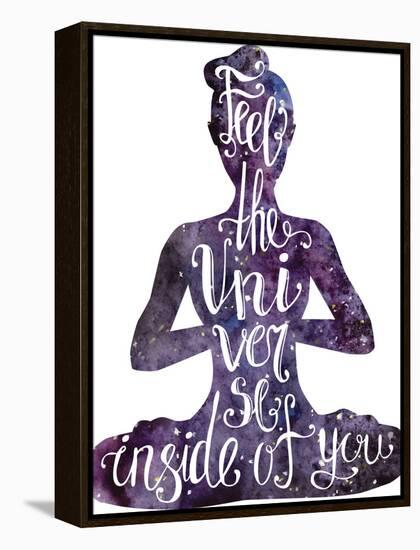 Yoga Letteing with Space Texture-Natalia An-Framed Stretched Canvas