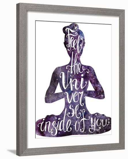 Yoga Letteing with Space Texture-Natalia An-Framed Art Print