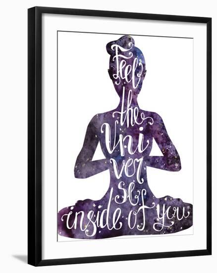 Yoga Letteing with Space Texture-Natalia An-Framed Art Print