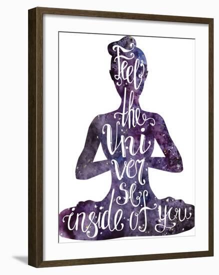 Yoga Letteing with Space Texture-Natalia An-Framed Art Print