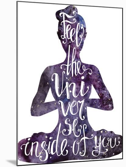 Yoga Letteing with Space Texture-Natalia An-Mounted Art Print