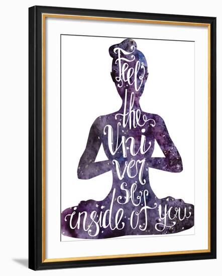 Yoga Letteing with Space Texture-Natalia An-Framed Art Print