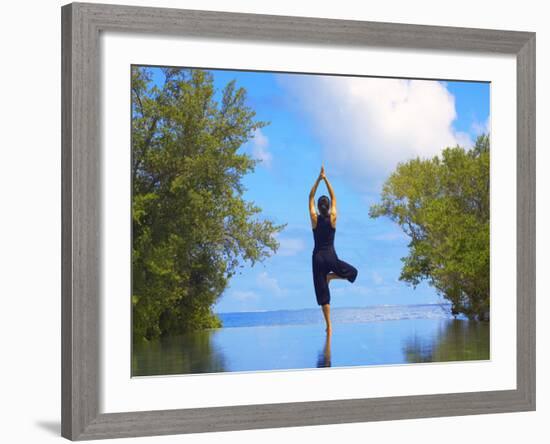 Yoga Meditation, Full Moon Island, Male Atoll, Maldives, Indian Ocean-Papadopoulos Sakis-Framed Photographic Print