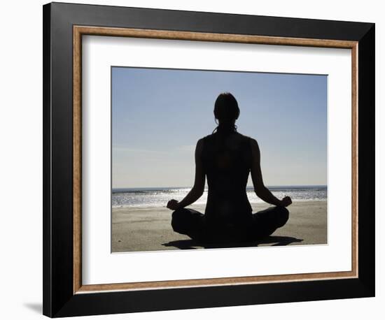 Yoga on the Beach, Northern Ireland-John Warburton-lee-Framed Photographic Print