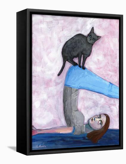 Yoga with My Cat-Sharyn Bursic-Framed Premier Image Canvas