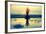 Yoga Woman Sitting In Lotus Pose On The Beach During Sunset-De Visu-Framed Premium Giclee Print