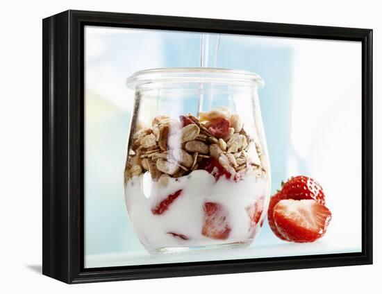 Yoghurt with Muesli and Strawberries-Dieter Heinemann-Framed Premier Image Canvas