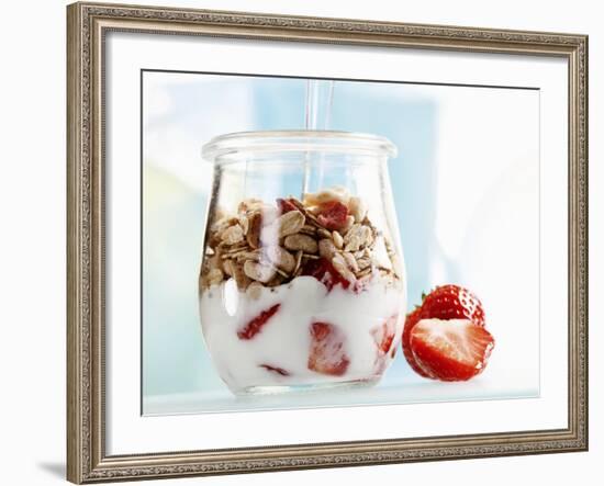 Yoghurt with Muesli and Strawberries-Dieter Heinemann-Framed Photographic Print