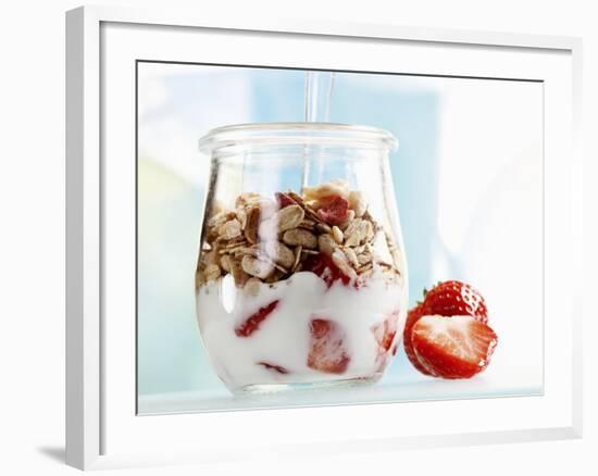 Yoghurt with Muesli and Strawberries-Dieter Heinemann-Framed Photographic Print