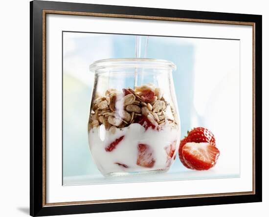 Yoghurt with Muesli and Strawberries-Dieter Heinemann-Framed Photographic Print