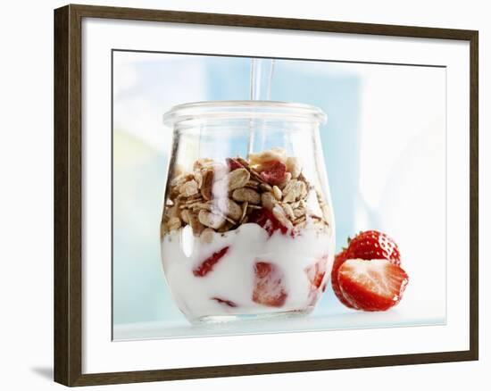 Yoghurt with Muesli and Strawberries-Dieter Heinemann-Framed Photographic Print