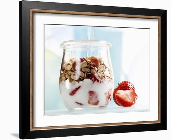 Yoghurt with Muesli and Strawberries-Dieter Heinemann-Framed Photographic Print