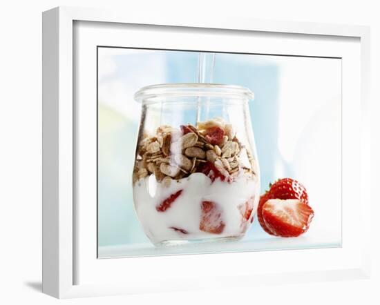 Yoghurt with Muesli and Strawberries-Dieter Heinemann-Framed Photographic Print