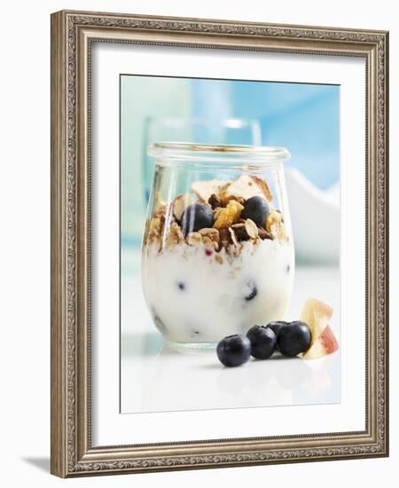 Yoghurt with Muesli, Blueberries, Apple and Dried Fruit-Dieter Heinemann-Framed Photographic Print