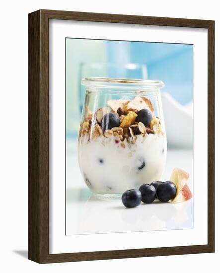 Yoghurt with Muesli, Blueberries, Apple and Dried Fruit-Dieter Heinemann-Framed Photographic Print