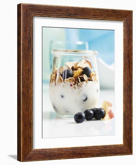 Yoghurt with Muesli, Blueberries, Apple and Dried Fruit-Dieter Heinemann-Framed Photographic Print