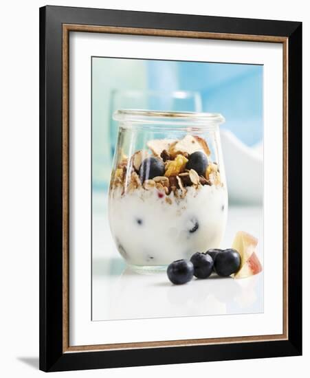 Yoghurt with Muesli, Blueberries, Apple and Dried Fruit-Dieter Heinemann-Framed Photographic Print