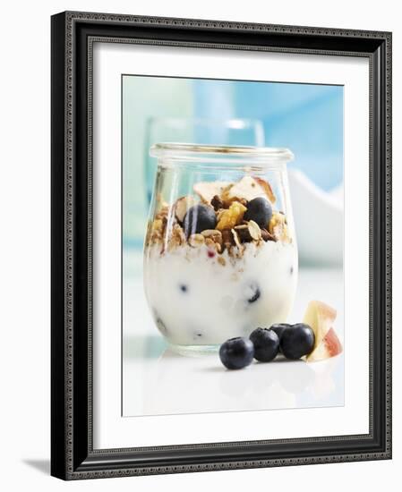 Yoghurt with Muesli, Blueberries, Apple and Dried Fruit-Dieter Heinemann-Framed Photographic Print