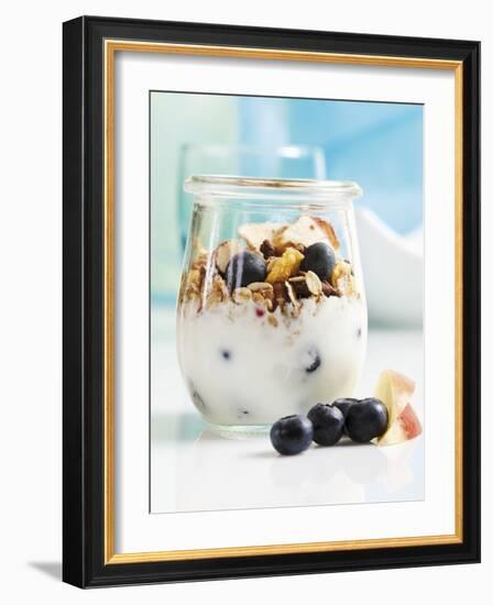 Yoghurt with Muesli, Blueberries, Apple and Dried Fruit-Dieter Heinemann-Framed Photographic Print