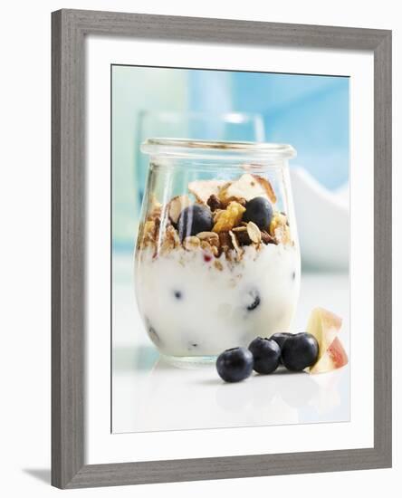 Yoghurt with Muesli, Blueberries, Apple and Dried Fruit-Dieter Heinemann-Framed Photographic Print