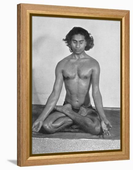 Yogi Vithaldas in the Padma-Asan (Lotus Pose) One of the Meditative Postures-null-Framed Premier Image Canvas
