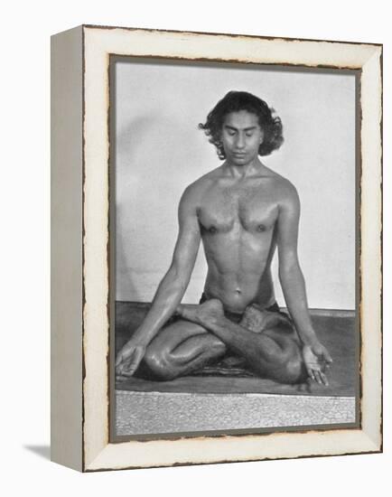 Yogi Vithaldas in the Padma-Asan (Lotus Pose) One of the Meditative Postures-null-Framed Premier Image Canvas