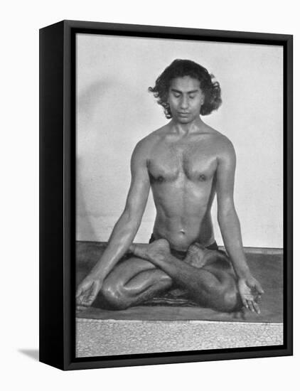 Yogi Vithaldas in the Padma-Asan (Lotus Pose) One of the Meditative Postures-null-Framed Premier Image Canvas