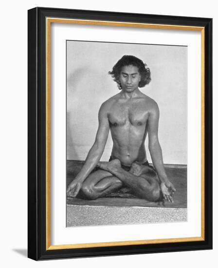 Yogi Vithaldas in the Padma-Asan (Lotus Pose) One of the Meditative Postures-null-Framed Photographic Print