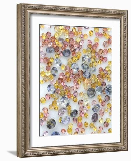 Yogo Sapphires on White-null-Framed Photographic Print