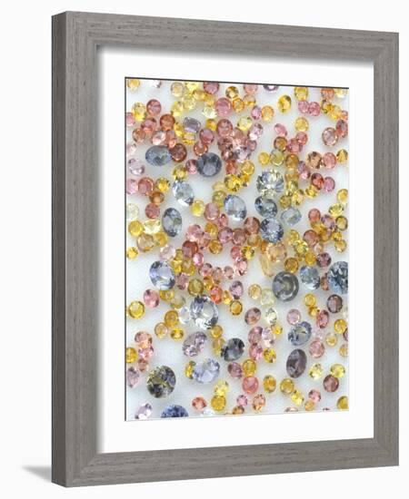 Yogo Sapphires on White-null-Framed Photographic Print